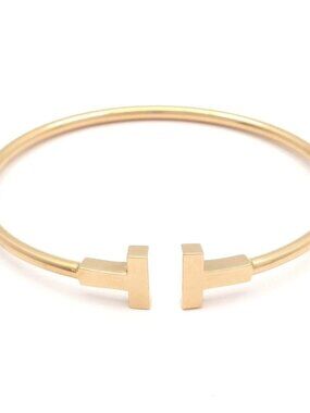 TIFFANY&Co. T Wire Bracelet 18K Rose Gold Bangle